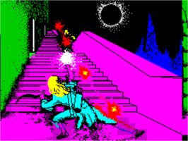 Title screen of Halls Of The Things Remix on the Sinclair ZX Spectrum.